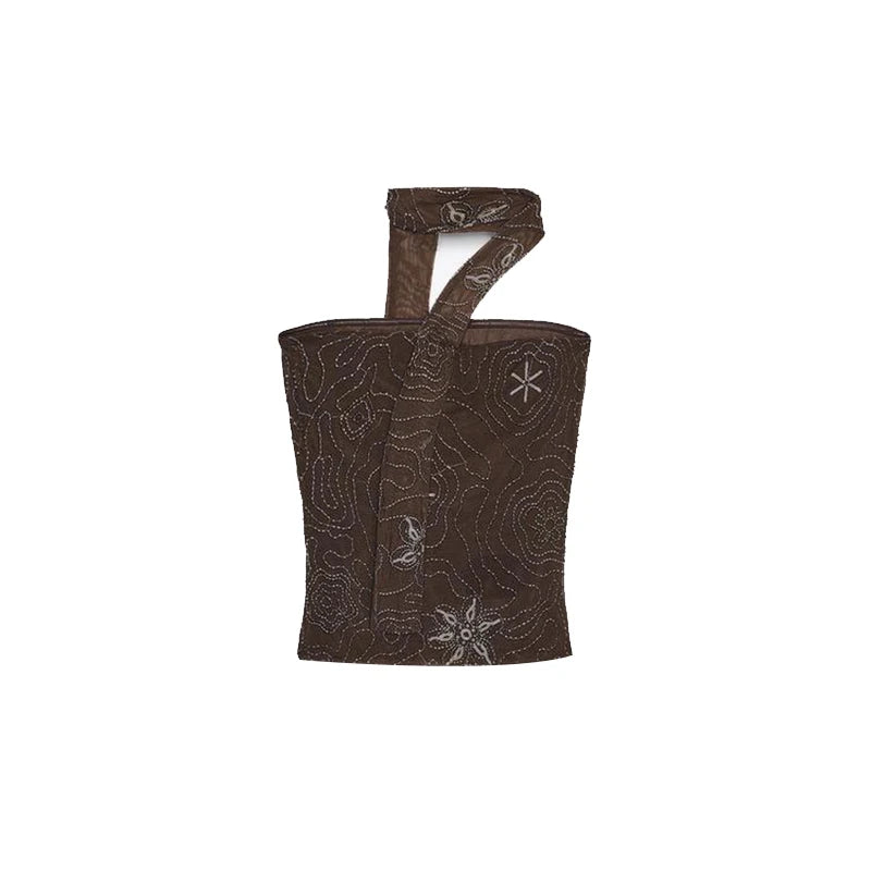 Sexy Beading Sequin Top Pant Set Women Slim Tube Top Scarf Neck See Through Straight Trouser 2025 Fashion Autumn Party Suit Lady
