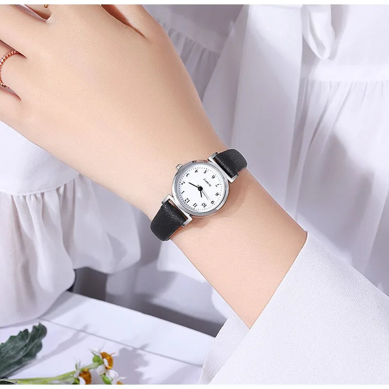 Reloj Retro Mujer – Pequeño, Cuarzo y Correa Fina de Cuero