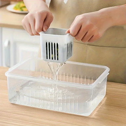 Food Storage Containers with Lids Airtight, Fridge Fresh-Keeping Container with 6 Detachable Boxes, Portable Divided Container