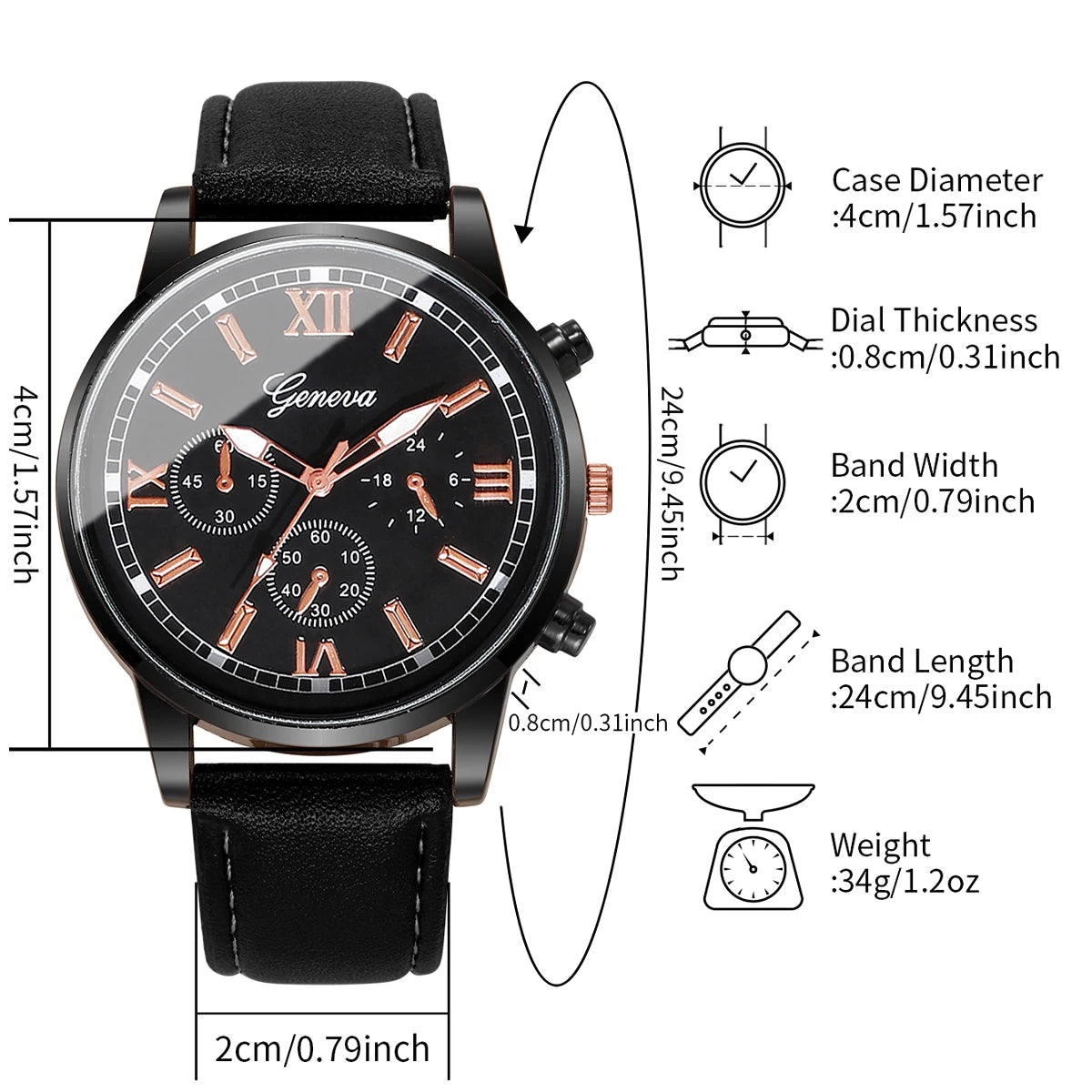 Set 2 Relojes Hombre – Cuarzo, Cuero, Casual y Deportivo (Sin Caja)