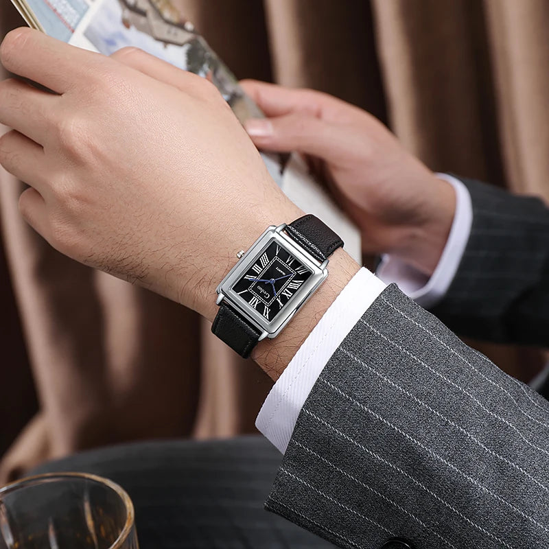 Reloj de Pulsera de Cuarzo para Hombre con Correa de Cuero