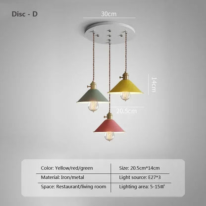 DINDALLED Modern Pendant Light E27 Chandeliers for Living Room Dining Room Kitchen Bedroom Pendant Lamp Three-head Hanging Lamp