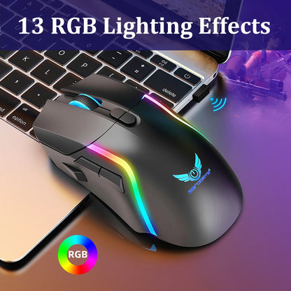 Ratón Gaming Inalámbrico RGB – 8 Botones, 3200DPI, Recargable