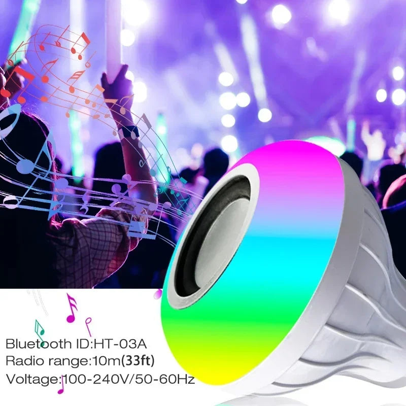 E27 Bluetooth Speaker Music Bulb With Remote Control 85-265V RGBW DJ Disco Stage Bulbs For Bedroom Living Room Stage Lighting