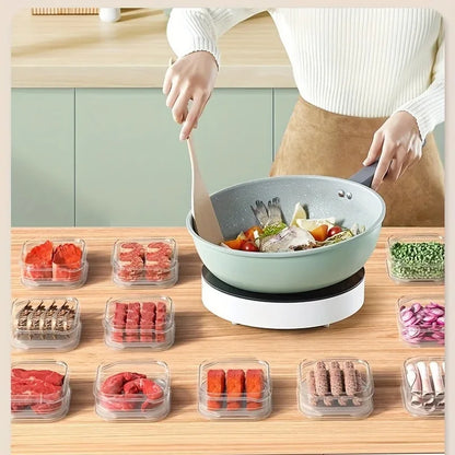 Food Storage Containers with Lids Thick Food Grade Plastic Food Container Square Stackable Refrigerator Organizer Bins