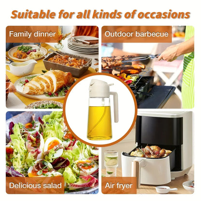 2/1pc Oil Sprayer Spray for 2 in 1 500ml Oil Sprayer & Pourer Plastic Spray Bottle Kitchen Gadget Sets Accessories Camping BBQ
