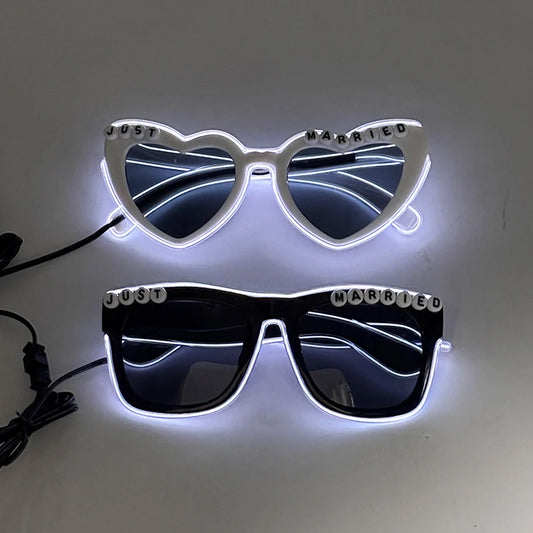 Gafas LED “Just Married” – Regalo Divertido Novios
