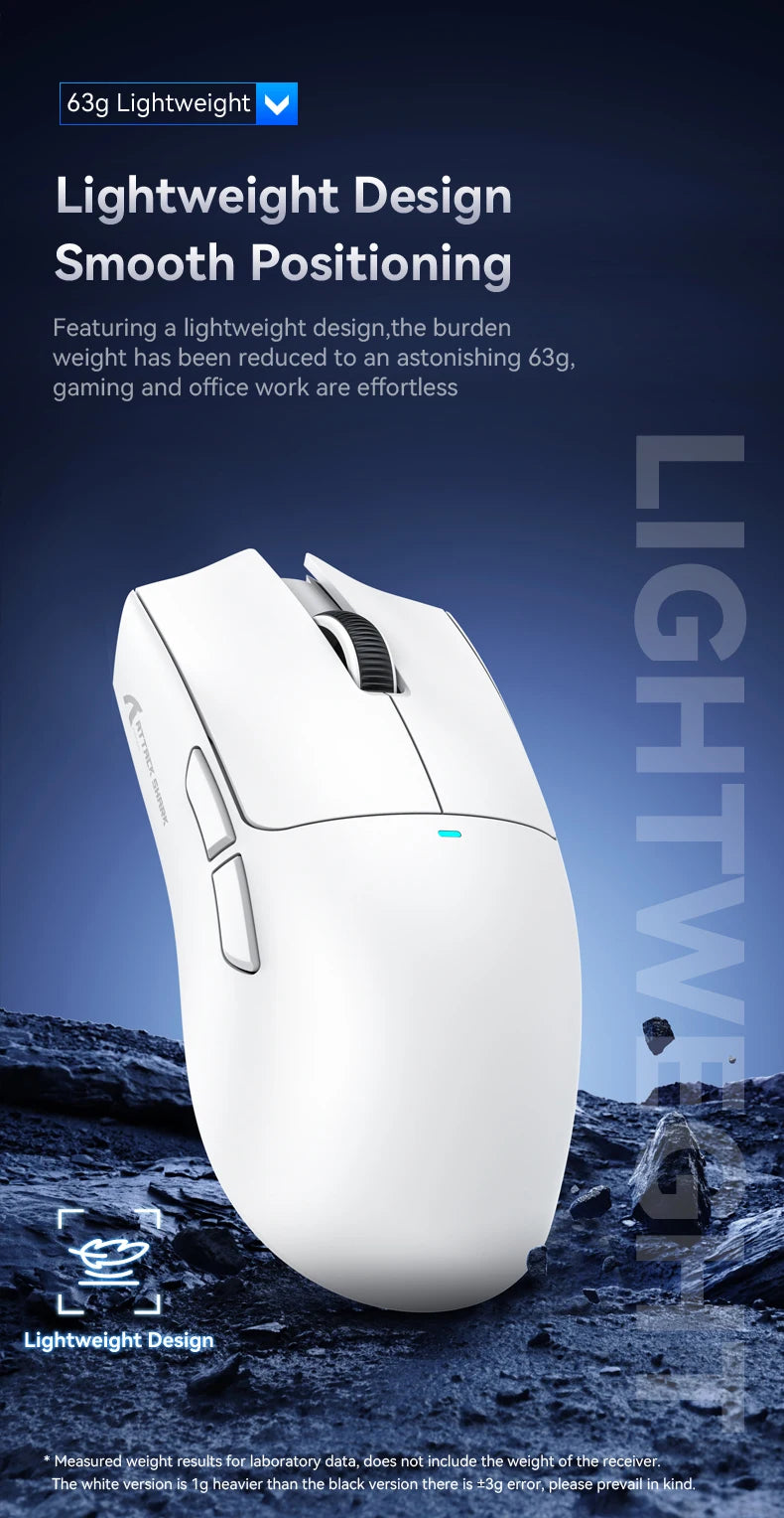 Ratón Gaming Attack Shark X11 – Tri-Mode (BT/2.4G/Cable) con RGB y Base de Carga Magnética