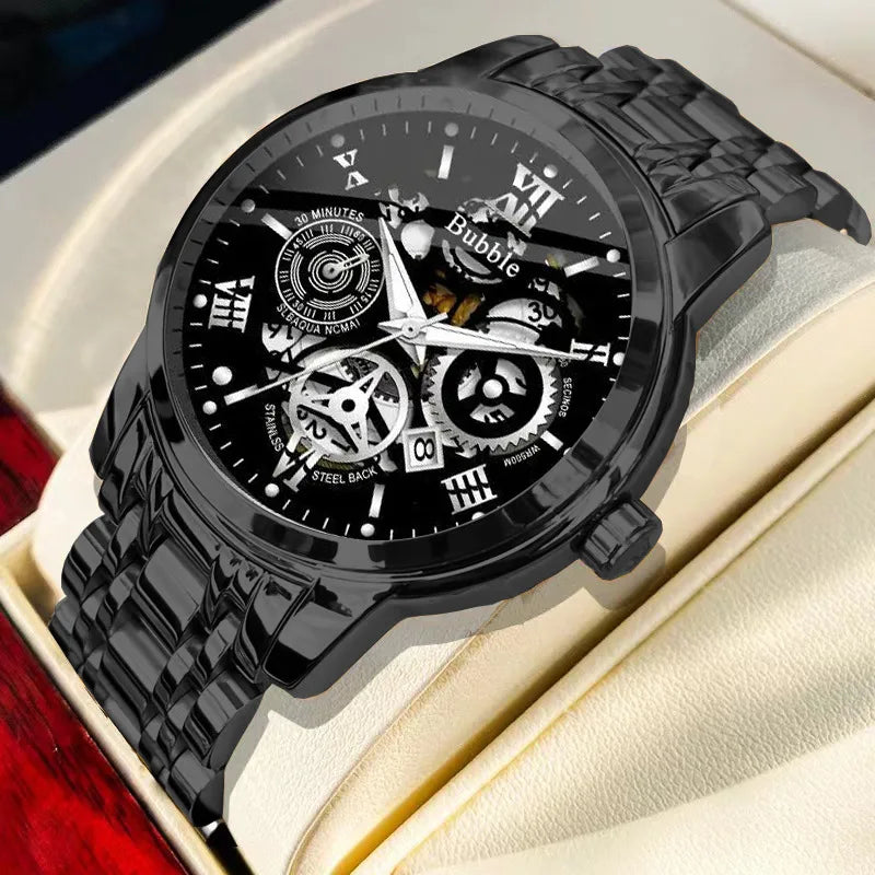 Reloj UTHAI Hombre – Cuarzo, Lujo, Moderno e Impermeable con Dial Romano Calado