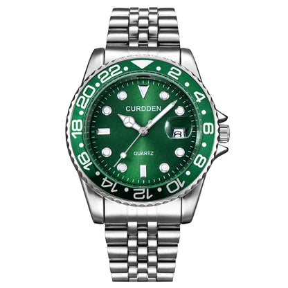 Reloj de Cuarzo para Hombre 2024 – Acero Inoxidable, Calendario y Estilo Casual