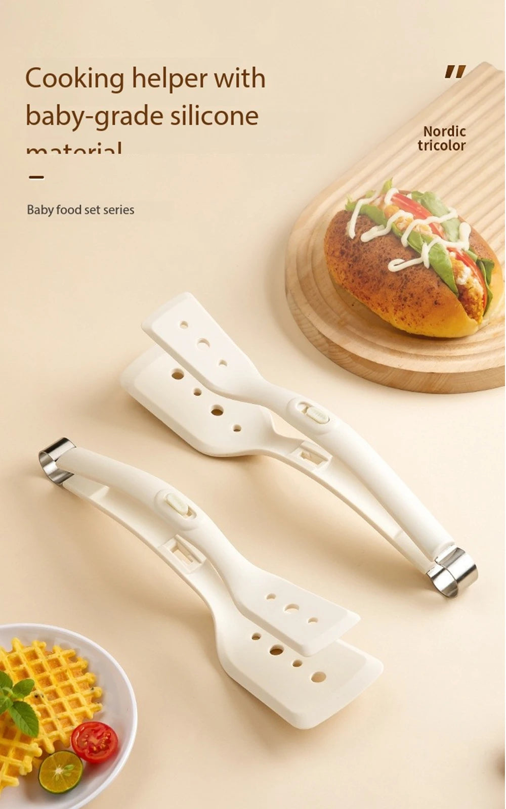 2-in-1 Stainless Steel Kitchen Tongs with Silicone Tips,Heat Resistant Non-Scratch Utensil for Cooking, BBQ, Frying, Serving Sal