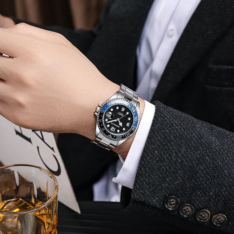 Reloj Deportivo para Hombre 2025 – Lujo Militar de Acero Completo, Cuarzo de Alta Gama.