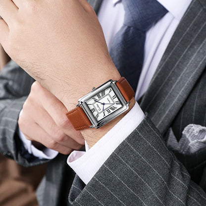 Reloj de Pulsera de Cuarzo para Hombre con Correa de Cuero