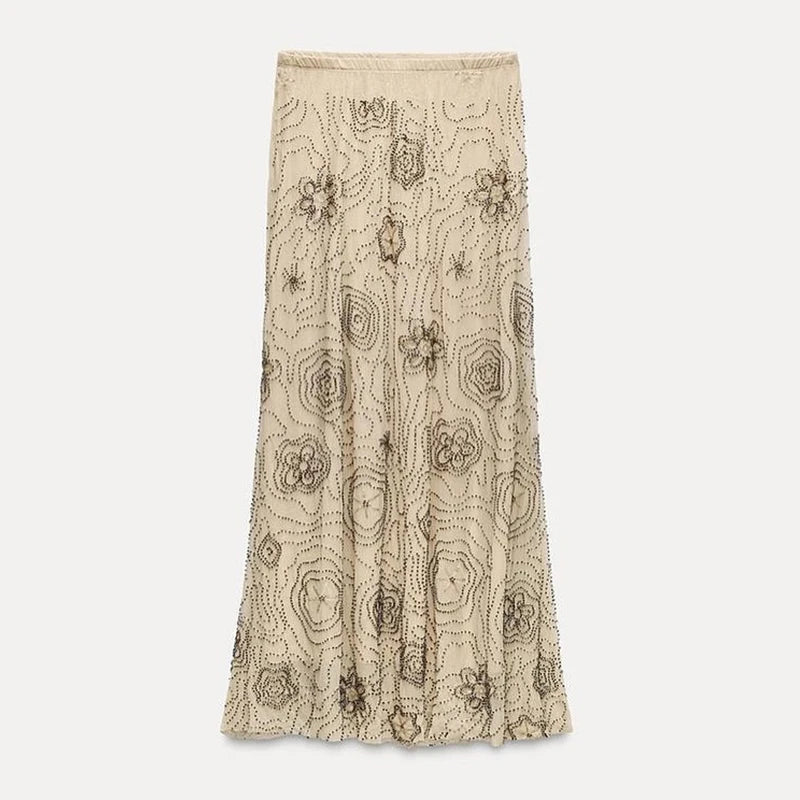 Sexy Beading Sequin Top Pant Set Women Slim Tube Top Scarf Neck See Through Straight Trouser 2025 Fashion Autumn Party Suit Lady
