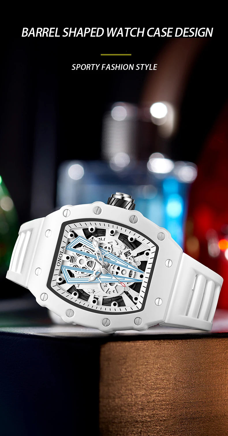 Reloj ONOLA para Hombre – Cuarzo, Resistente al Agua y Correa de Silicona