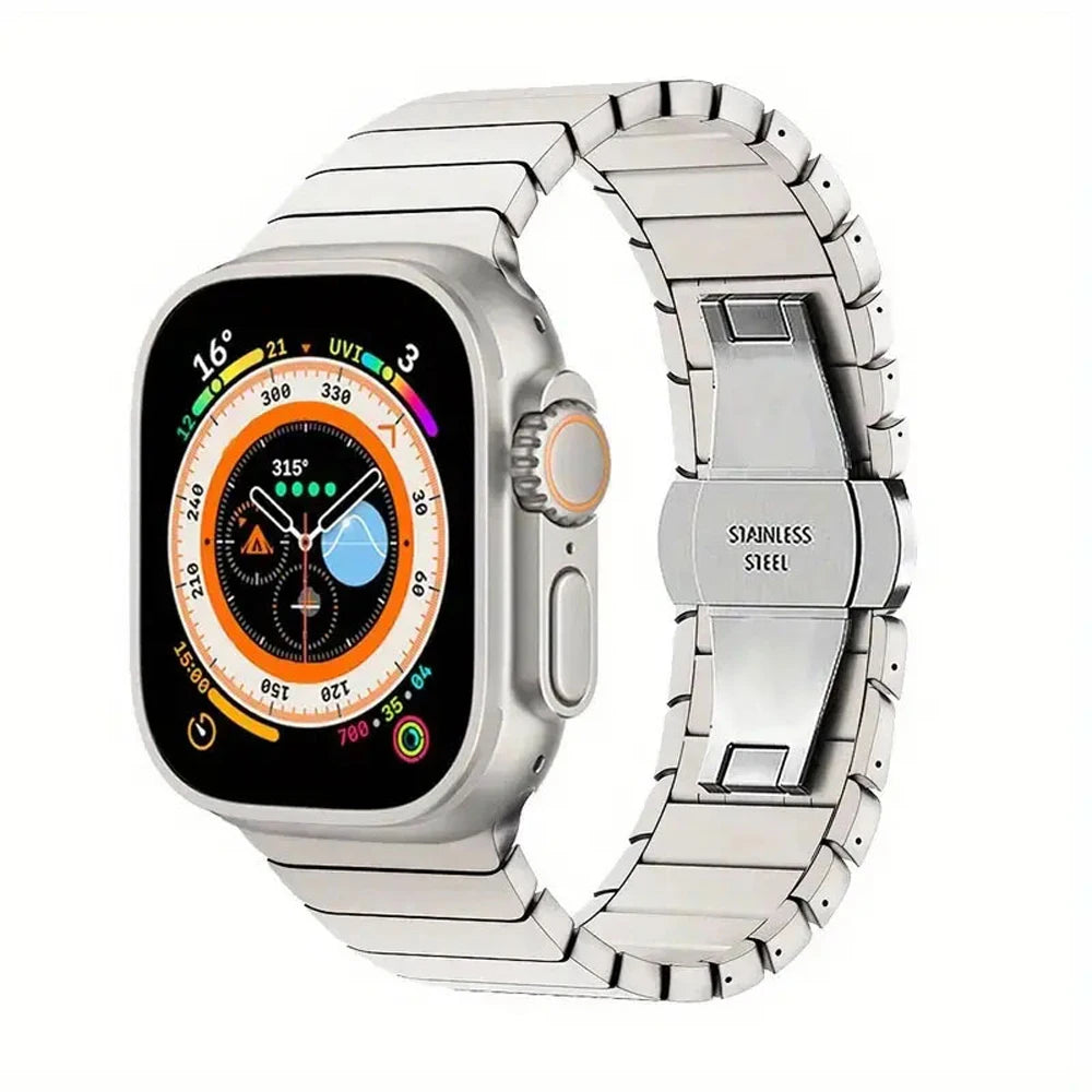 Correa de Titanio para Apple Watch – Acero Inoxidable Compatible con Series 3 al 11 y Ultra