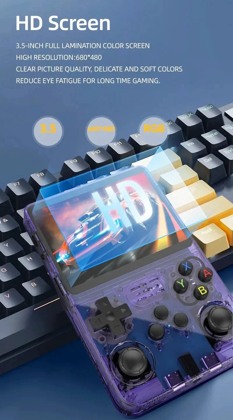 R36S Consola Retro Portátil – 3.5" | Linux Open Source | 128GB de Juegos