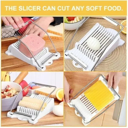 Multifunctional Luncheon Meat Slicer Stainless Steel Fruit Slicer Household Egg Hot Dog Cheese Slicer Kitchen Tools