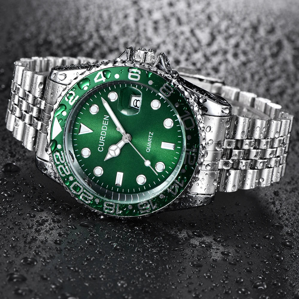 Reloj de Cuarzo para Hombre 2024 – Acero Inoxidable, Calendario y Estilo Casual
