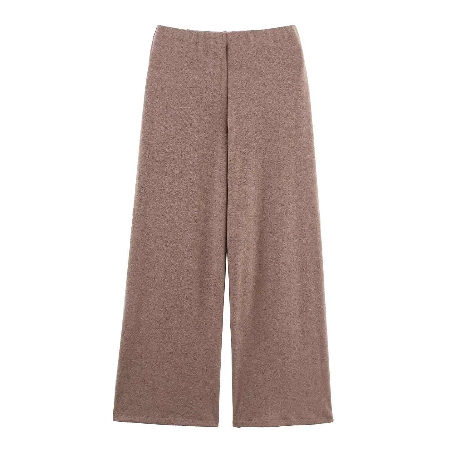 MYST&ZA2025 Summer New Women's Wear Pin-Decorated Sleeveless Double-Breasted V-Neck Top + Simple Mid-Waist Casual Pants Set