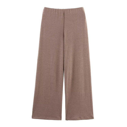 MYST&ZA2025 Summer New Women's Wear Pin-Decorated Sleeveless Double-Breasted V-Neck Top + Simple Mid-Waist Casual Pants Set