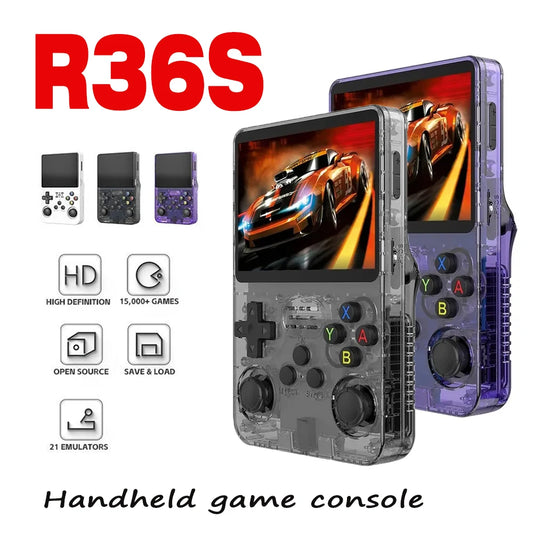 R36S Consola Retro Portátil – 3.5" | Linux Open Source | 128GB de Juegos