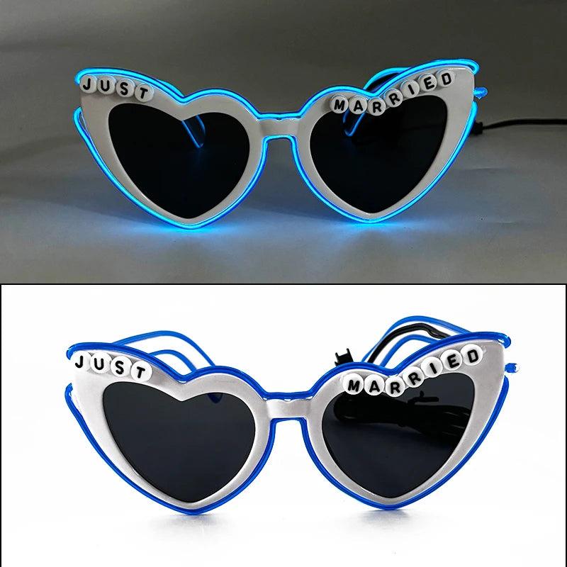Gafas LED “Just Married” – Regalo Divertido Novios