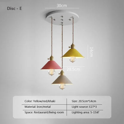 DINDALLED Modern Pendant Light E27 Chandeliers for Living Room Dining Room Kitchen Bedroom Pendant Lamp Three-head Hanging Lamp