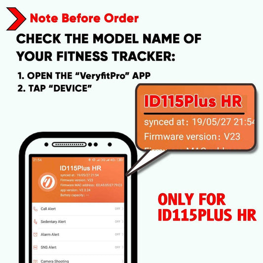 Correas de Repuesto Veryfitpro ID115Plus HR para Pulsera de Actividad y Smartwatch Veryfit Pro ID115Plus HR
